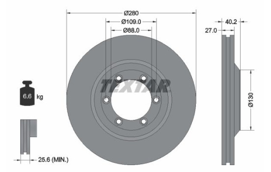 Bromsskiva PRO 92174803 Textar