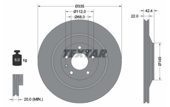 Bromsskiva PRO+ 92177005 Textar