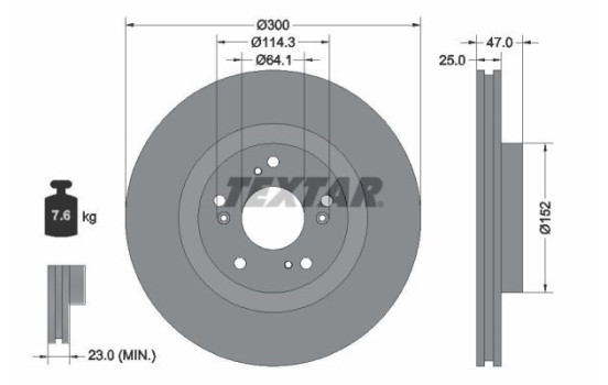 Bromsskiva PRO 92177903 Textar