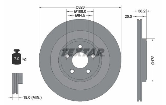 Bromsskiva PRO+ 92178005 Textar