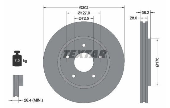 Bromsskiva PRO 92181503 Textar