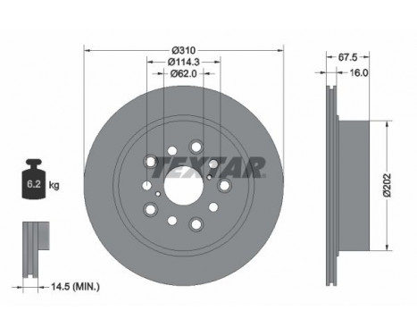 Bromsskiva PRO 92185703 Textar