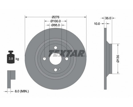 Bromsskiva PRO 92188303 Textar