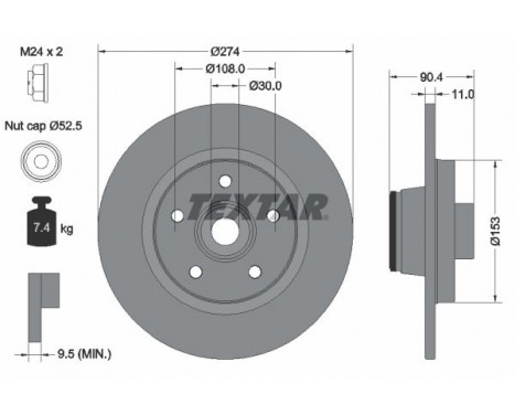Bromsskiva PRO 92196203 Textar