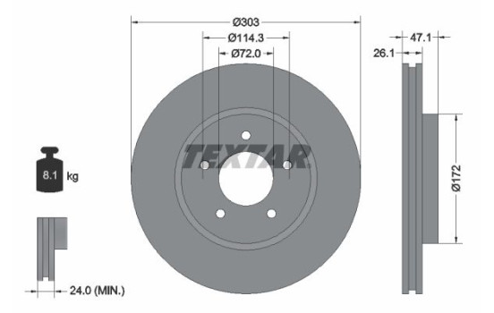 Bromsskiva PRO 92197703 Textar