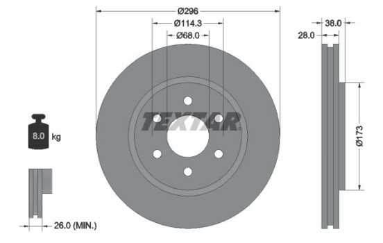 Bromsskiva PRO 92199603 Textar