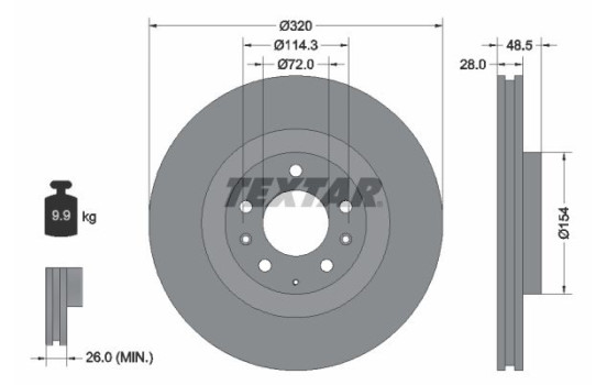 Bromsskiva PRO 92203403 Textar