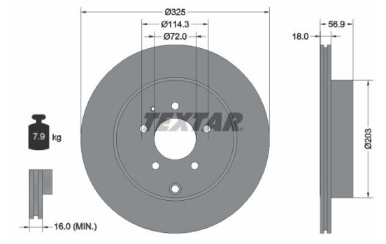 Bromsskiva PRO 92223603 Textar
