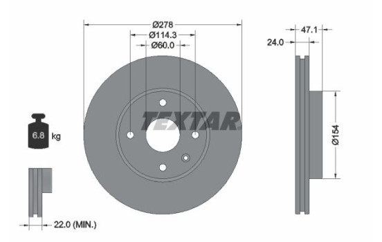 Bromsskiva PRO 92227303 Textar
