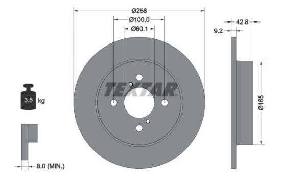 Bromsskiva PRO 92227903 Textar