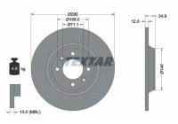 Bromsskiva PRO 92231303 Textar