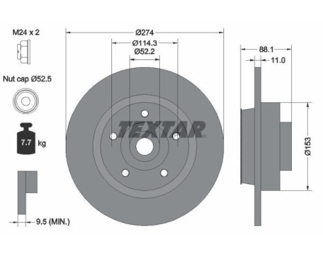 Bromsskiva PRO 92232603 Textar