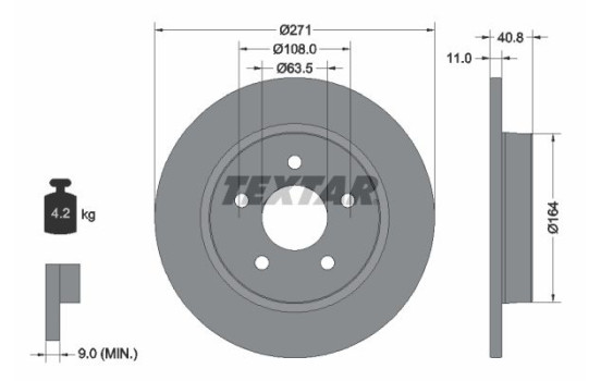 Bromsskiva PRO 92239003 Textar