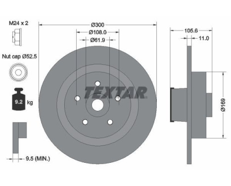 Bromsskiva PRO 92252903 Textar