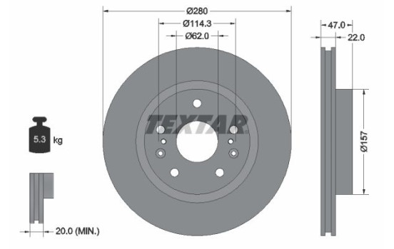 Bromsskiva PRO 92268303 Textar