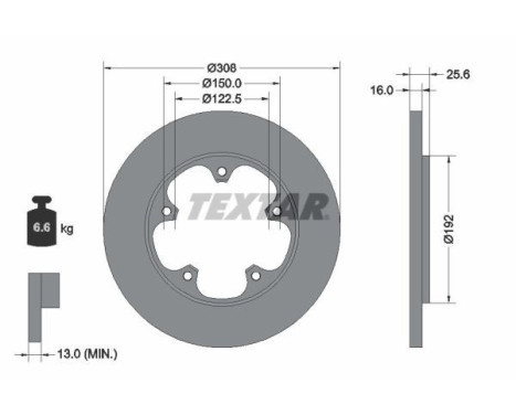 Bromsskiva PRO 92274103 Textar