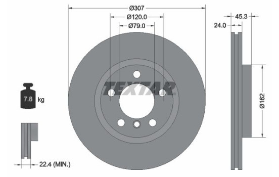 Bromsskiva PRO+ 92275605 Textar