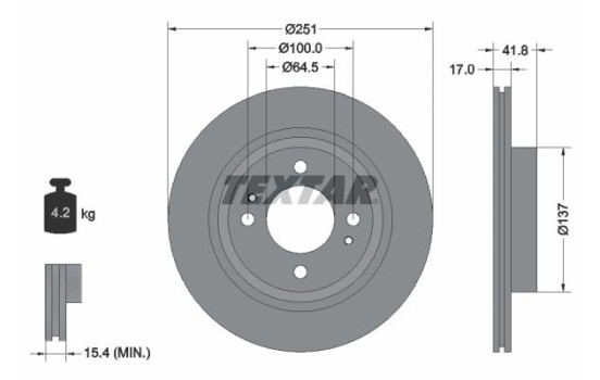 Bromsskiva PRO 92278003 Textar