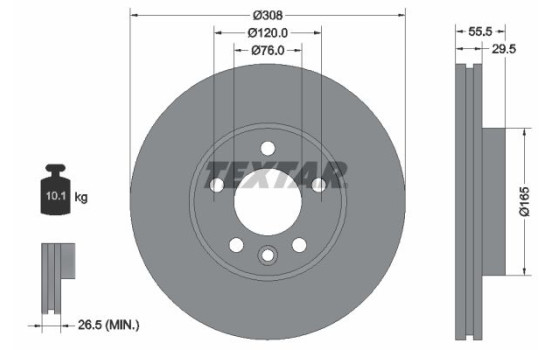 Bromsskiva PRO+ 92279505 Textar