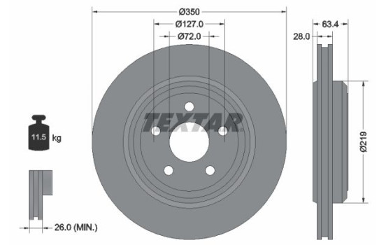 Bromsskiva PRO 92282003 Textar