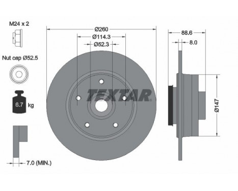 Bromsskiva PRO 92291003 Textar