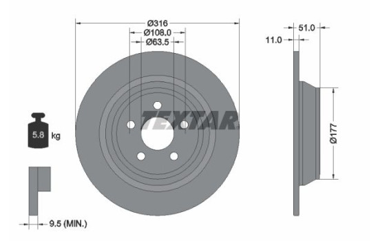 Bromsskiva PRO 92291903 Textar