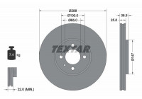 Bromsskiva PRO 92302303 Textar