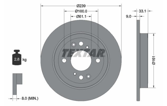 Bromsskiva PRO 92304403 Textar