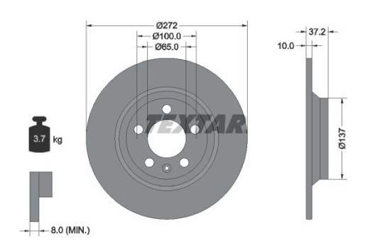 Bromsskiva PRO 92315303 Textar
