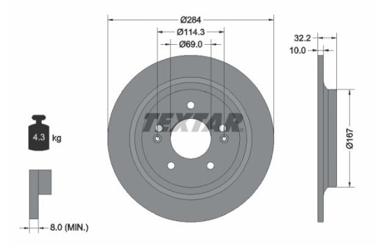 Bromsskiva PRO 92316303 Textar