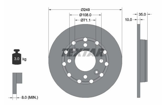 Bromsskiva PRO 92325803 Textar