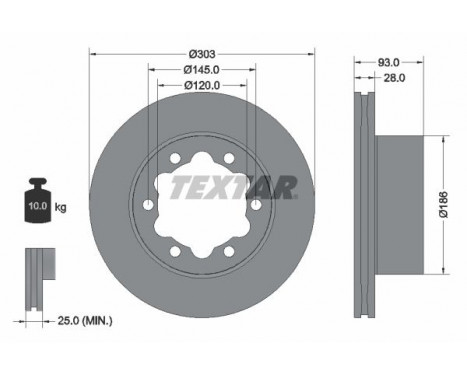 Bromsskiva PRO 93143403 Textar