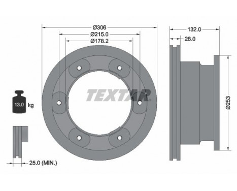 Bromsskiva PRO 93177703 Textar