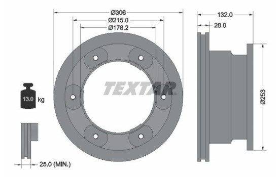 Bromsskiva PRO 93177703 Textar