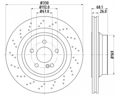Bromsskiva PRO HC 8DD 355 126-401 Hella