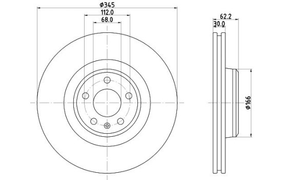 Bromsskiva PRO HC 8DD 355 126-861 Hella