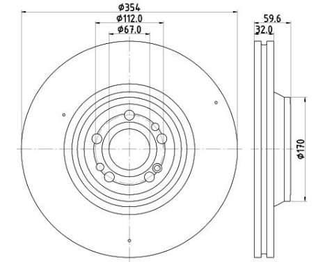 Bromsskiva PRO HC 8DD 355 132-221 Hella