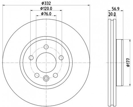 Bromsskiva PRO HC 8DD 355 132-561 Hella