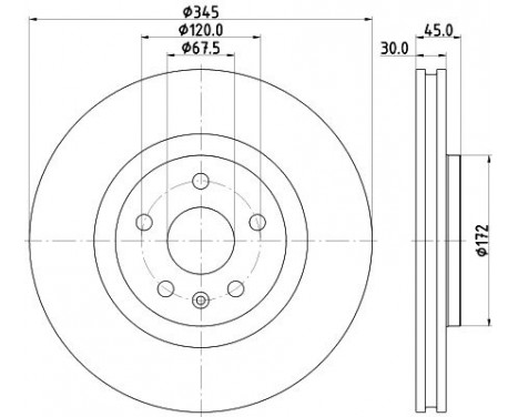 Bromsskiva PRO HC 8DD 355 132-621 Hella