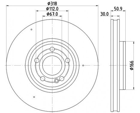 Bromsskiva PRO HC 8DD 355 133-051 Hella