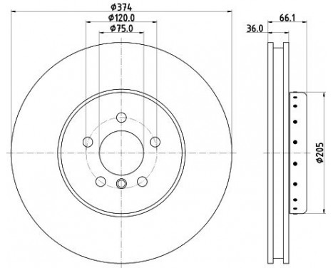 Bromsskiva PRO High Carbon 8DD 355 120-681 Hella