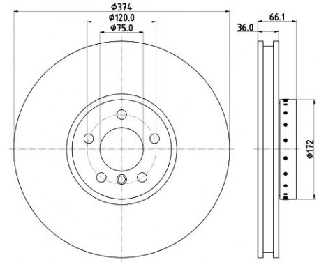 Bromsskiva PRO High Carbon 8DD 355 120-711 Hella