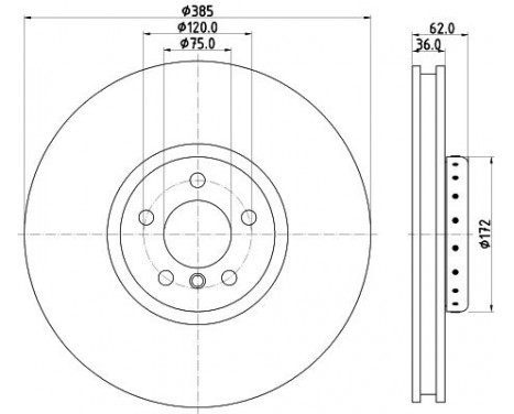 Bromsskiva PRO High Carbon 8DD 355 120-731 Hella