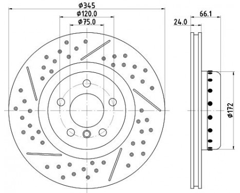 Bromsskiva PRO High Carbon 8DD 355 120-841 Hella
