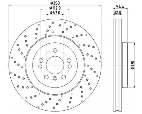Bromsskiva PRO High Carbon 8DD 355 122-541 Hella