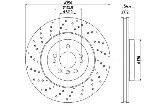 Bromsskiva PRO High Carbon 8DD 355 122-541 Hella
