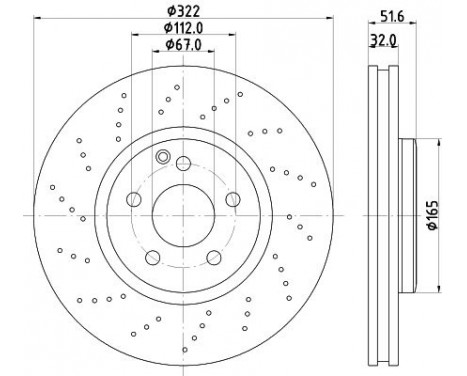 Bromsskiva PRO High Carbon 8DD 355 122-911 Hella