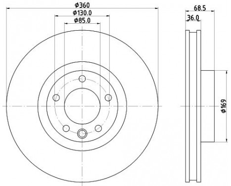 Bromsskiva PRO High Carbon 8DD 355 123-191 Hella