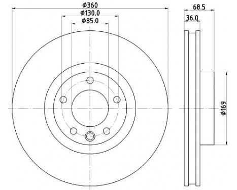 Bromsskiva PRO High Carbon 8DD 355 123-211 Hella