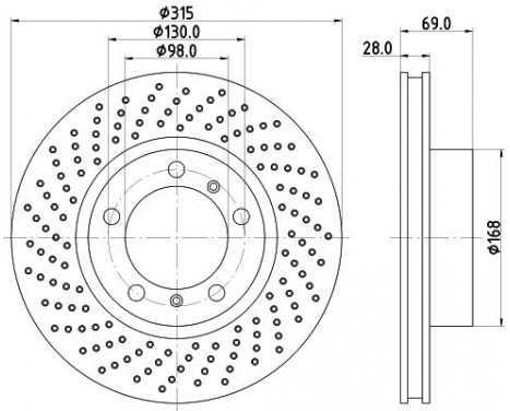 Bromsskiva PRO High Carbon 8DD 355 125-051 Hella